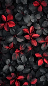 Red and charcoal leaves weaving a cozy modern rhythm.