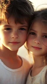 Two young souls basking in golden afternoon reverie together