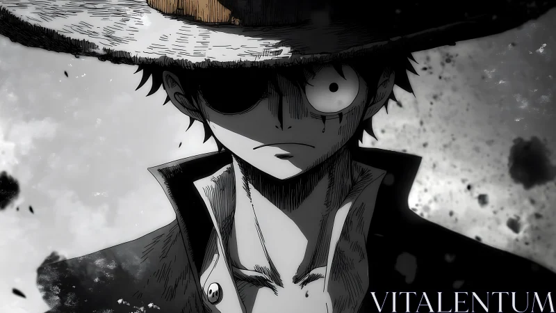 Storm-eyed drifter in ink-soaked twilight resolve.