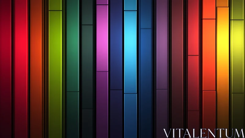 Vertical multicolor panels form evenly spaced segmented bands