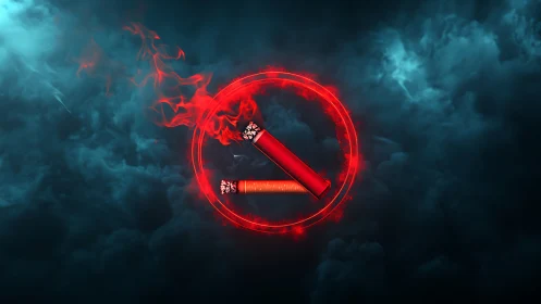 Incense sticks form a glowing fiery circle amid volumetric smoke