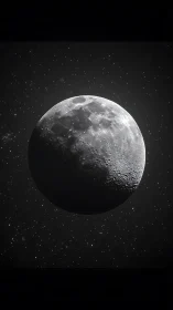 Quiet moonlit world glowing softly in a starry night sky.