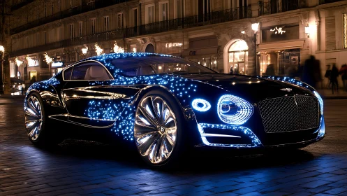 Luxury grand tourer with integrated LED constellation livery.
