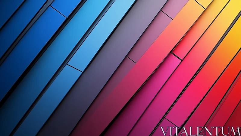 Diagonal gradient panels create bold geometric depth.