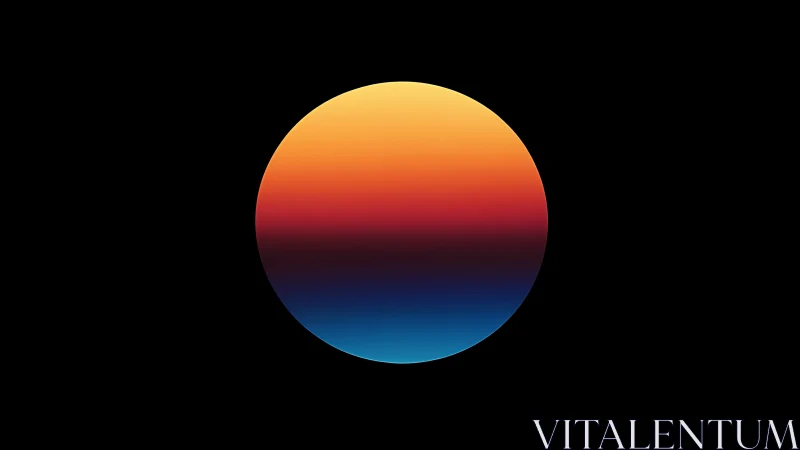 Gradient solar sphere with saturated sunset spectrum.
