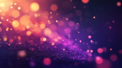 Vibrant Bokeh Lights Abstract Background in Purple and Orange Tones.