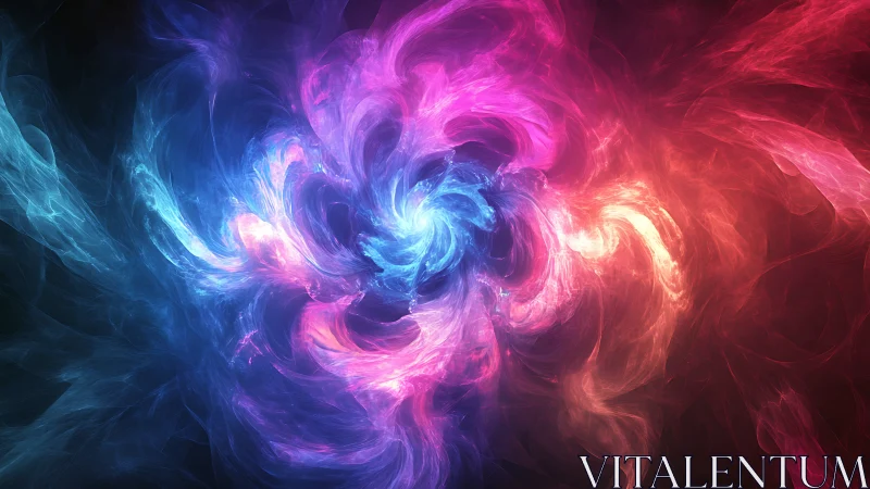 Tripolar chromatic vortex with turbulent fractal energy fields.