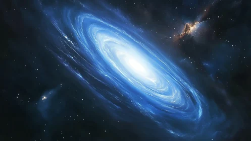 Rotating luminous spiral structure in deep space environment