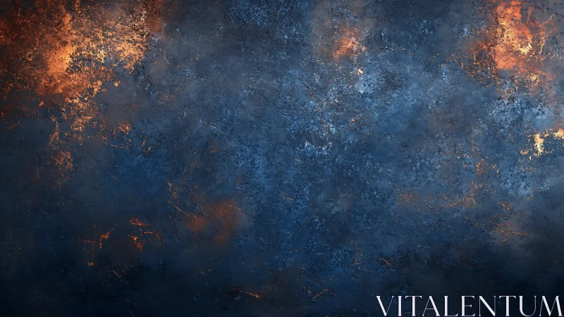 Textured Abstract Surface With Warm Orange and Cool Blue Tones