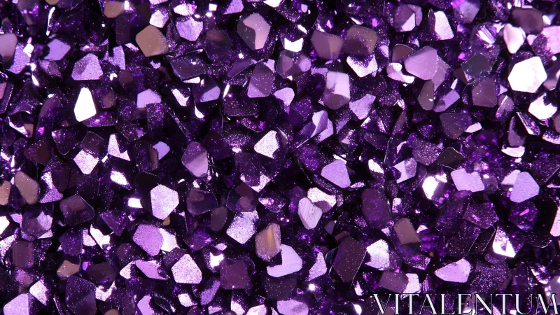 Macro closeup of faceted violet metallic glitter fragments