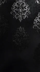 Elegant dark damask pattern with soft silver highlights.