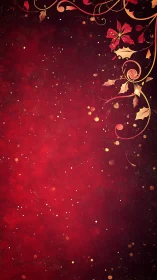 Red gradient background incorporates gold floral corner border