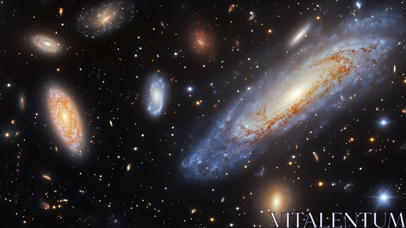 Spiral galaxies drifting like lanterns through velvet infinity.