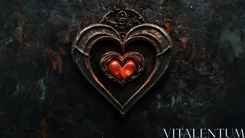 Nested Hearts Glow Against Industrial Decay