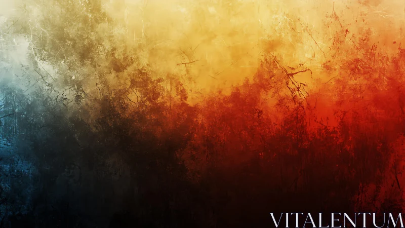 Abstract textured background in warm and cool tones, digital art.