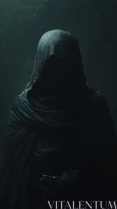 Hooded wraith portrait uses minimal light for spectral depth