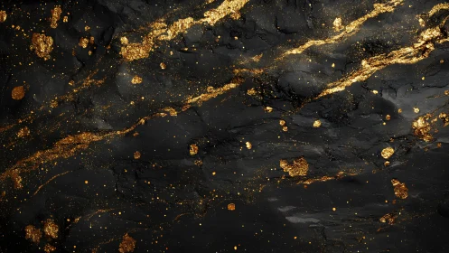Black textured surface is intersected by irregular gold streaks