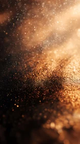 Golden bokeh dust field with warm glowing particles.
