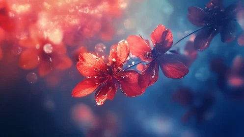 Luminescent Petals in Chromatic Transition: Macro Digital Composition.