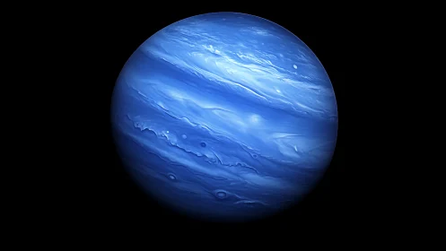 Cerulean storm giant drifting alone through velvet dark.