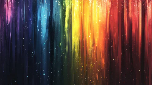 Vertical spectrum cascade in luminous digital painting.