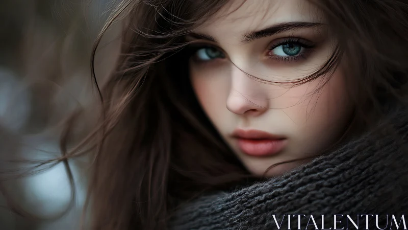 Digital portrait close-up with cinematic shallow depth of field.