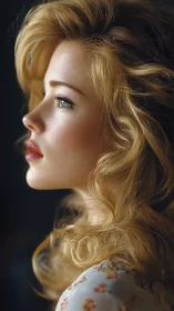 Profile portrait studies soft rim lighting on golden curls