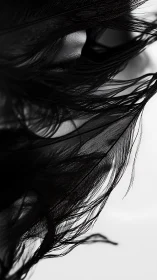 Whispering black strands sketch a secret across soft light