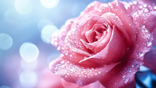 Crystalline Rose in Bloom: Jeweled Petals Sparkle with Dewdrop Magic.