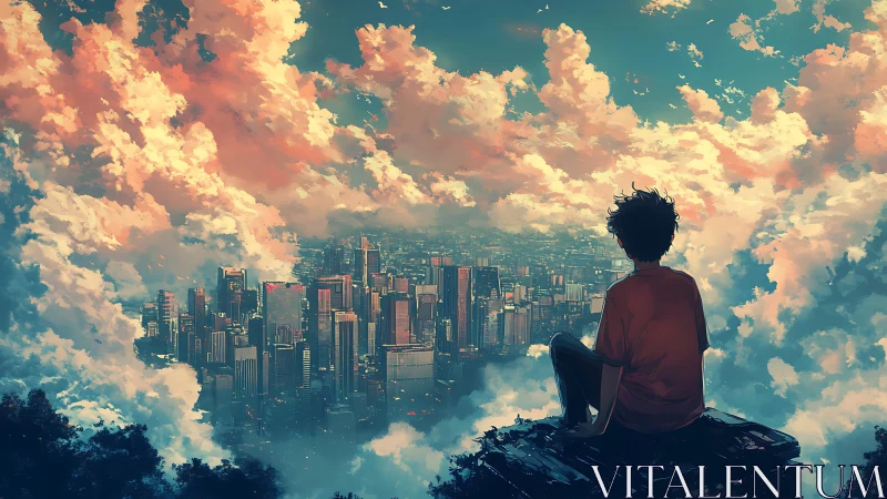 Skyline daydreamer perched above cotton cities.