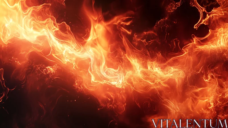 Inferno's Dance: Liquid Flames Surge Through Crimson Voids.