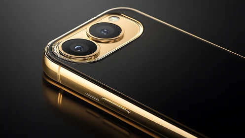 Luxury Gold Smartphone with Dual Cameras.