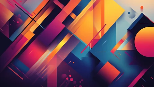 Prismatic geometric planes in bold neon gradient motion.