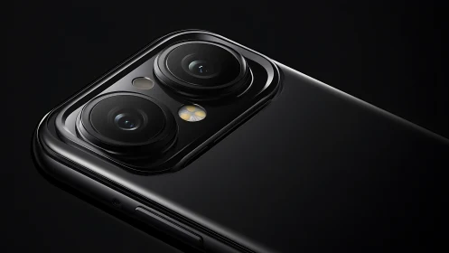 Sleek black smartphone camera ready to capture your moments.