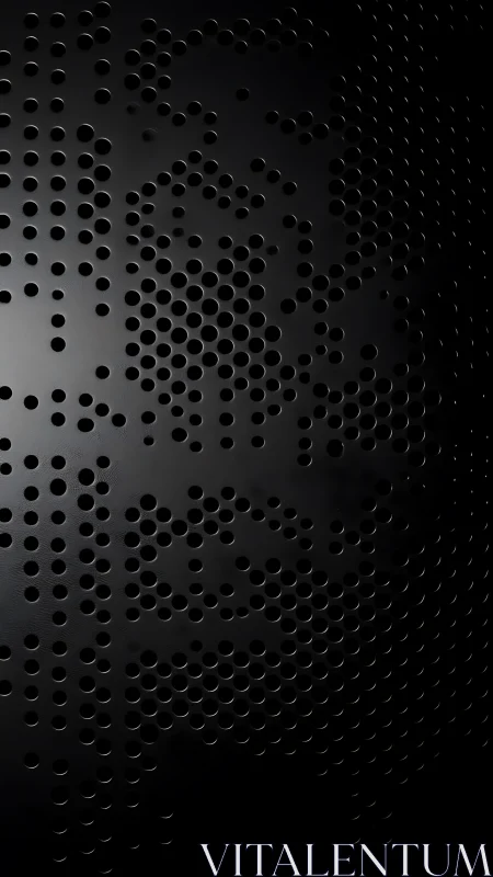 Perforated shadows whisper across a curved black surface