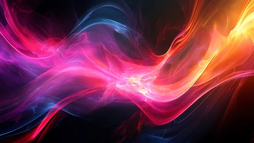 Radiant streams of colorful light dance across deep space