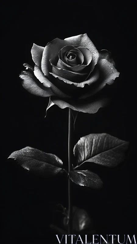 Monochromatic Rose Study in Dramatic Lighting.