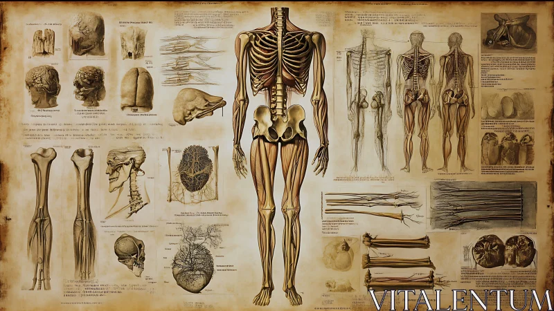 Sepia skeleton atlas mapping the body&rsquo;s quiet machinery.