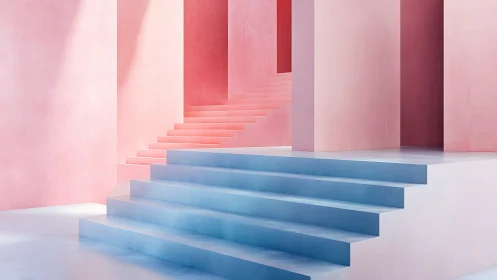 Geometric Staircase Architectural Composition. Modern Design.