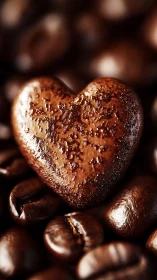 Luxurious Heart-Shaped Chocolate Dusted with Cocoa Powder