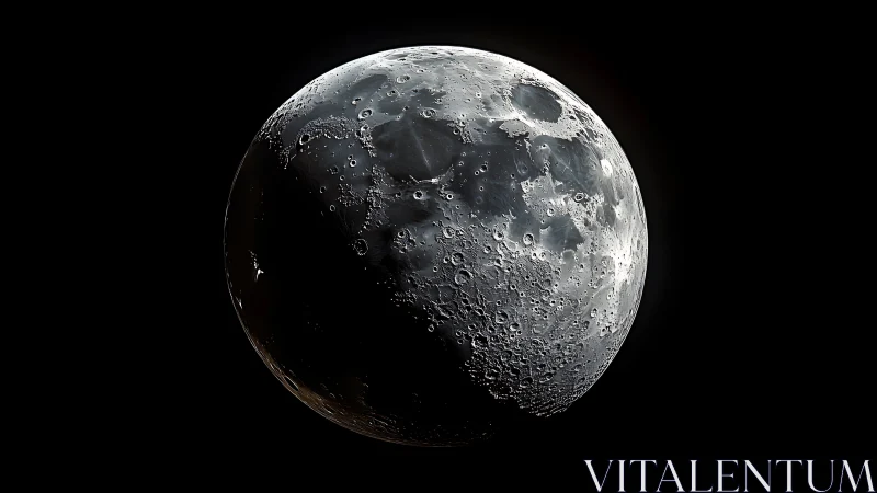 Crescent moon reveals razor-sharp cratered surface detail.