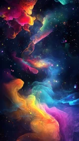 Aurora nebula river swirling through a prismatic night sky.