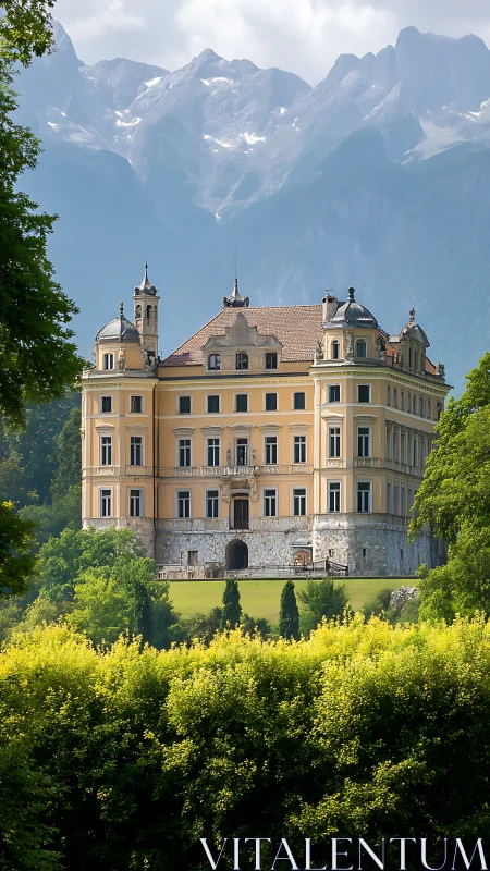 Mountain-guarded château quietly stages a sunlit curtain call