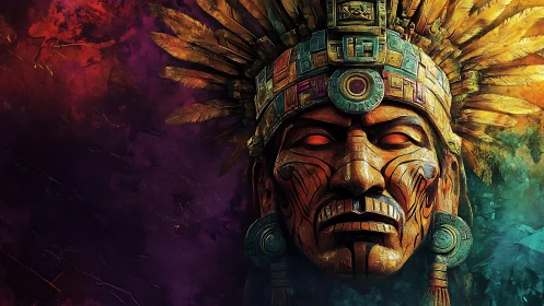 Fire-eyed jungle monarch in a storm of cosmic pigments.