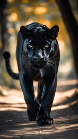 Shadow Walker: The Obsidian Panther's Piercing Gaze.