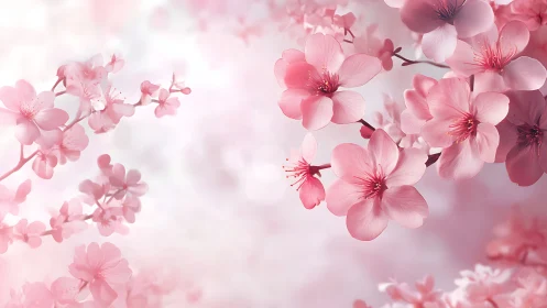 Soft Pink Botanical Cluster: Delicate Floral Composition.