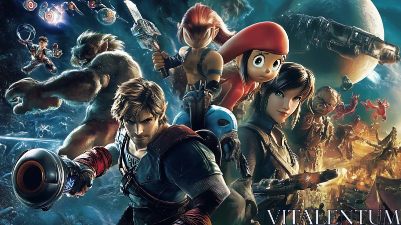 Bold space heroes launch into a colorful intergalactic battle