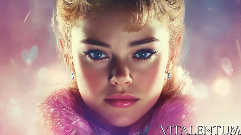 Digital close-up portrait shows stylized youth face centered