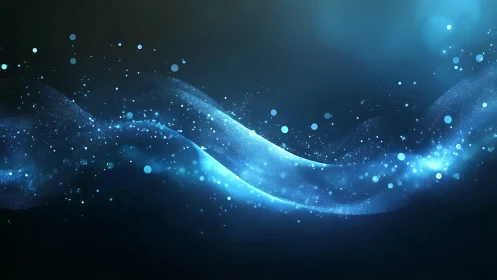 Starlit blue currents drift through a cosmic midnight sea.