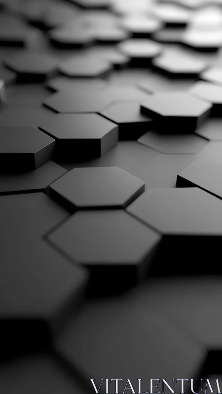 Softly lit black hexagons forming a calm modern surface.